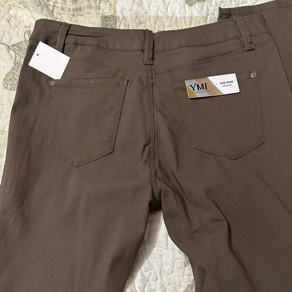 YMI Brown Chinos Flat Front Casual Pants - Picture 4 of 4